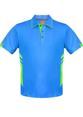 Kids Tasman Polo Cyan/Neon Green