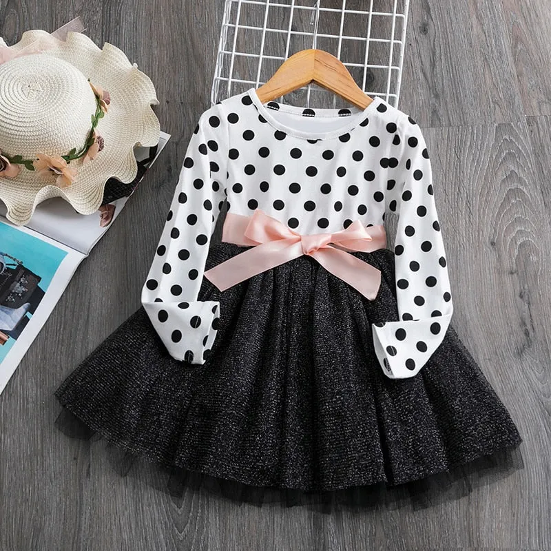 Baby Girl Princess Dress Fairy Tulle Sequins Winter Children Clothing Flower Girl Dress - KGD8357