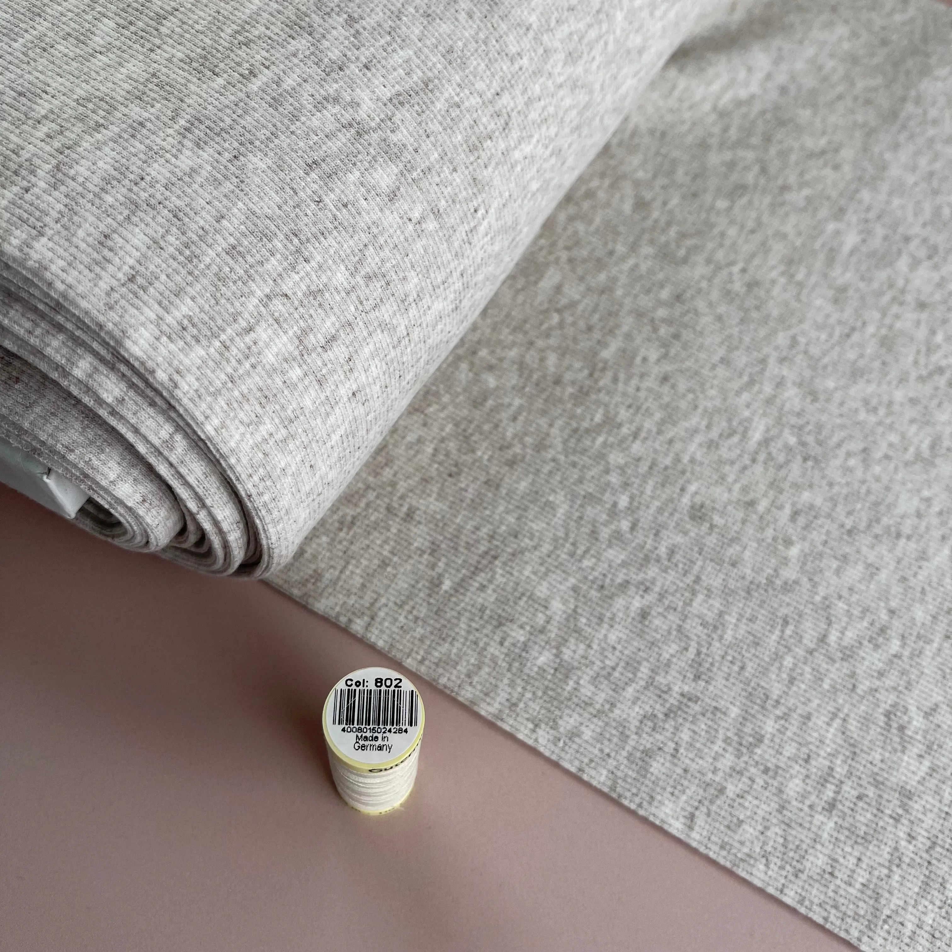 Beige Melange Tubular Cuff Ribbing Fabric