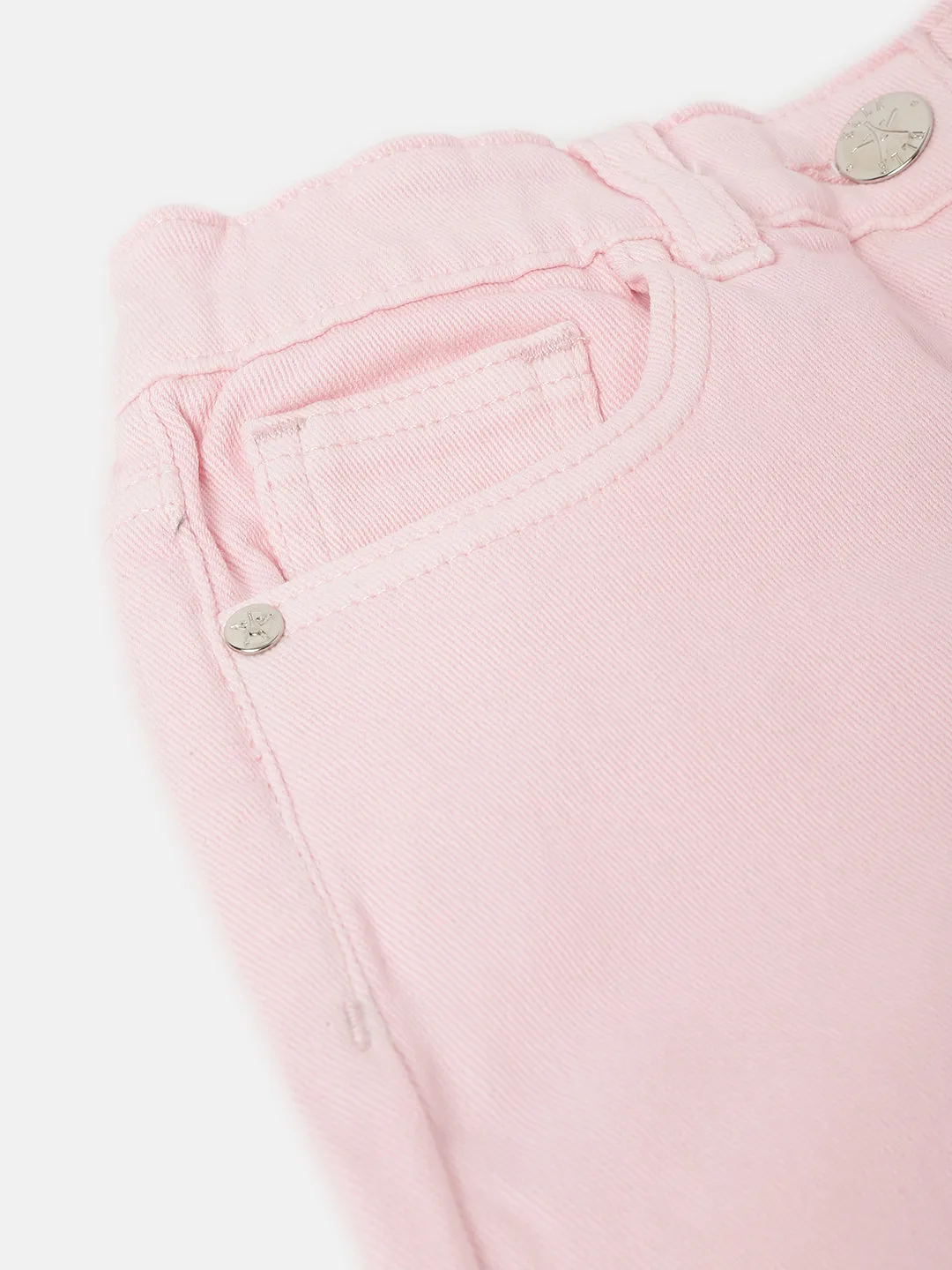 Elle Kids Girls Pink Solid Relaxed Fit Jeans