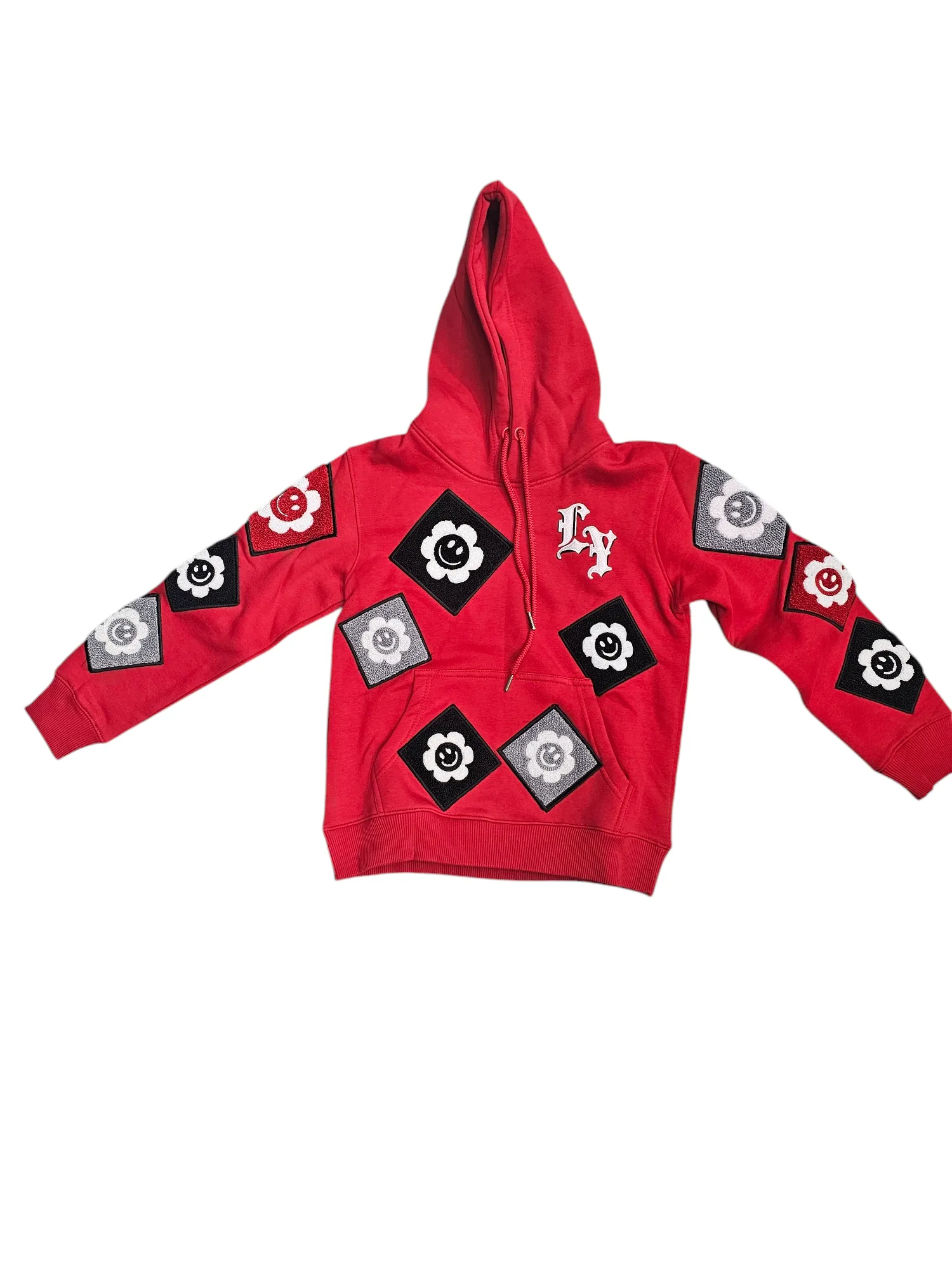 FOCUS KIDS CHENILLE PATCH HOODIE MULTI COLORS