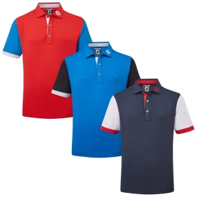 FootJoy Junior Colour Block Pique Polo Shirt