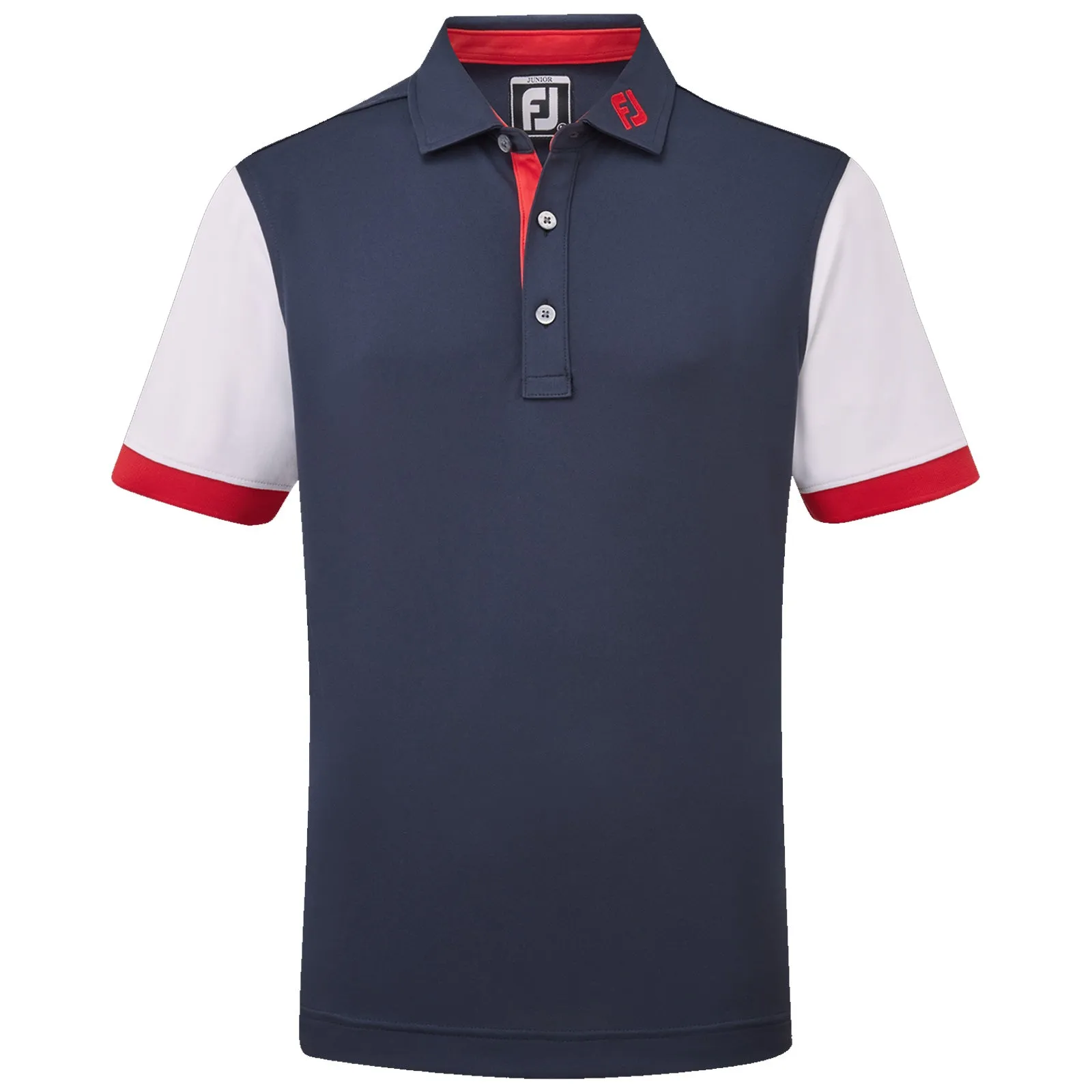 FootJoy Junior Colour Block Pique Polo Shirt