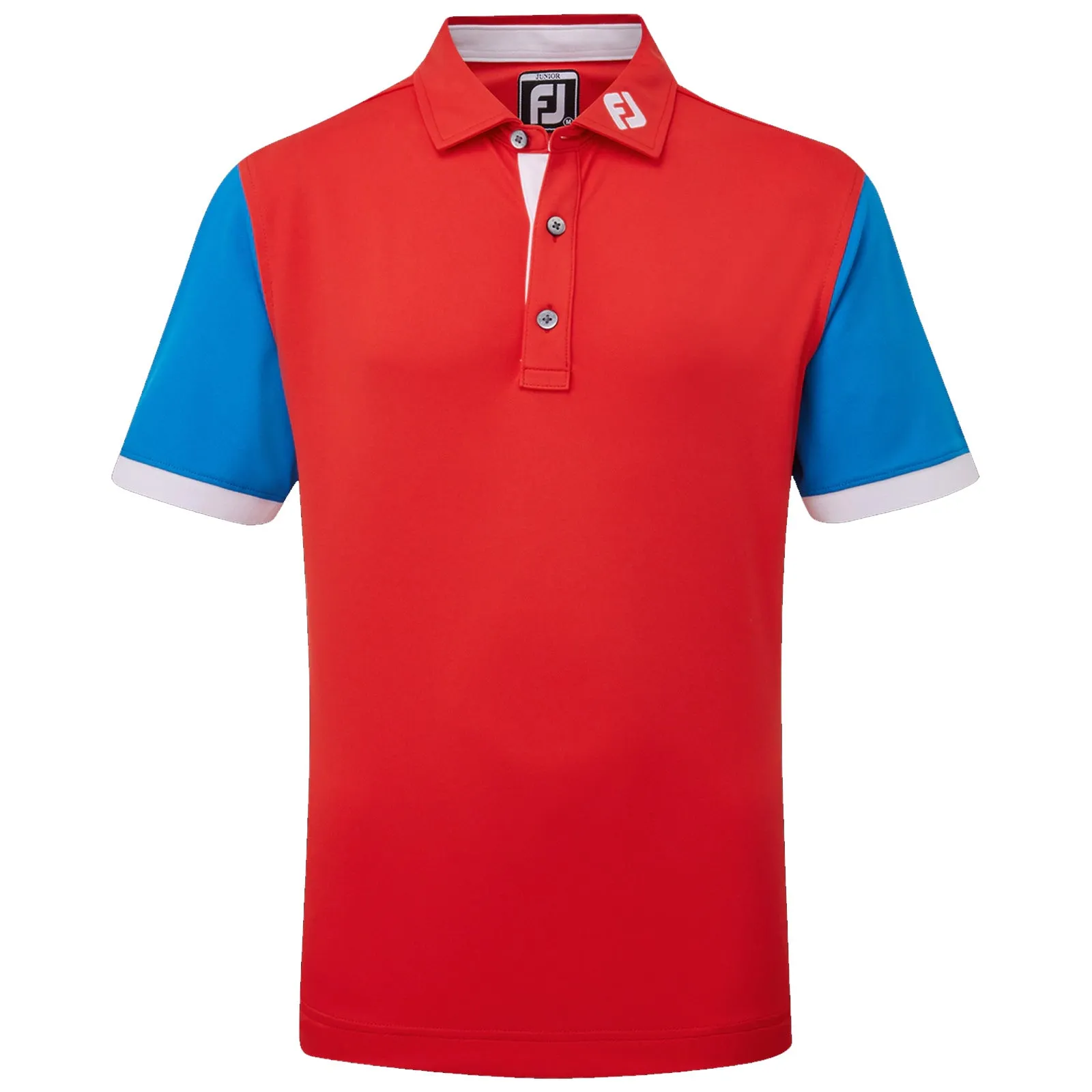 FootJoy Junior Colour Block Pique Polo Shirt