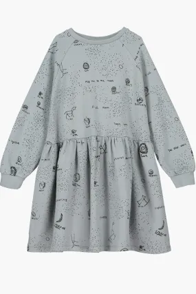 Girls Dress Beau Loves Washed Grey Galaxy