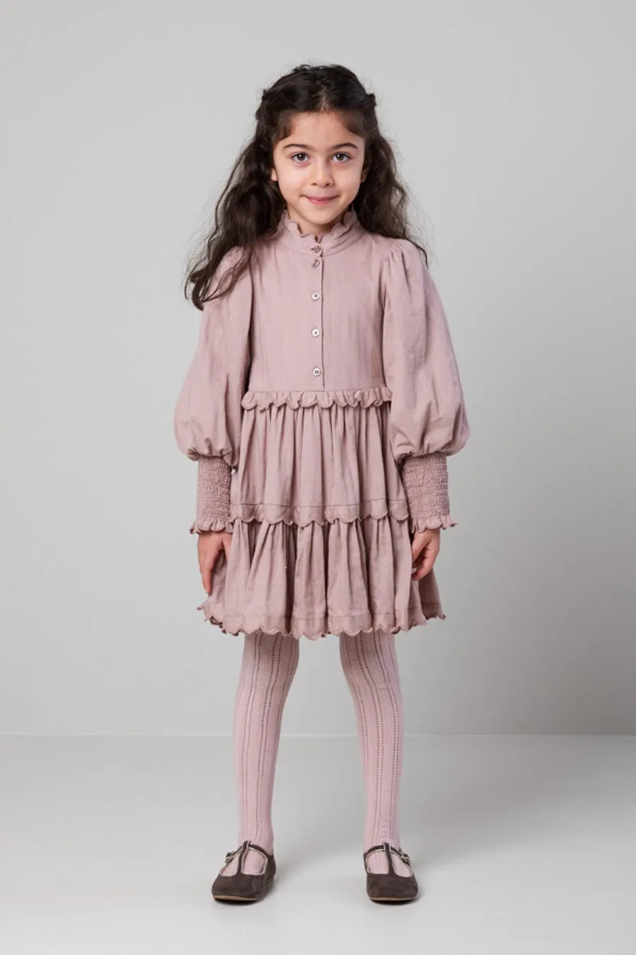 Girls Dress MarMar Copenhagen Dela - Blackberry Cream (Size 4 left)