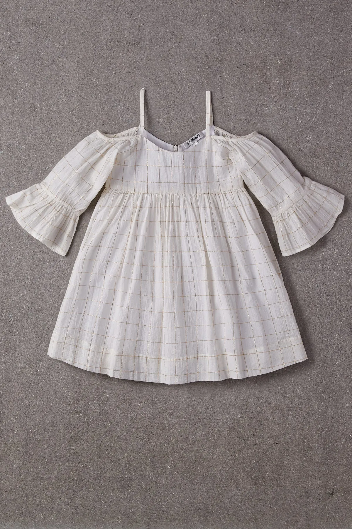 Girls Dress Nellystella Sasha - Cotton Check Lurex (Size 2 left)