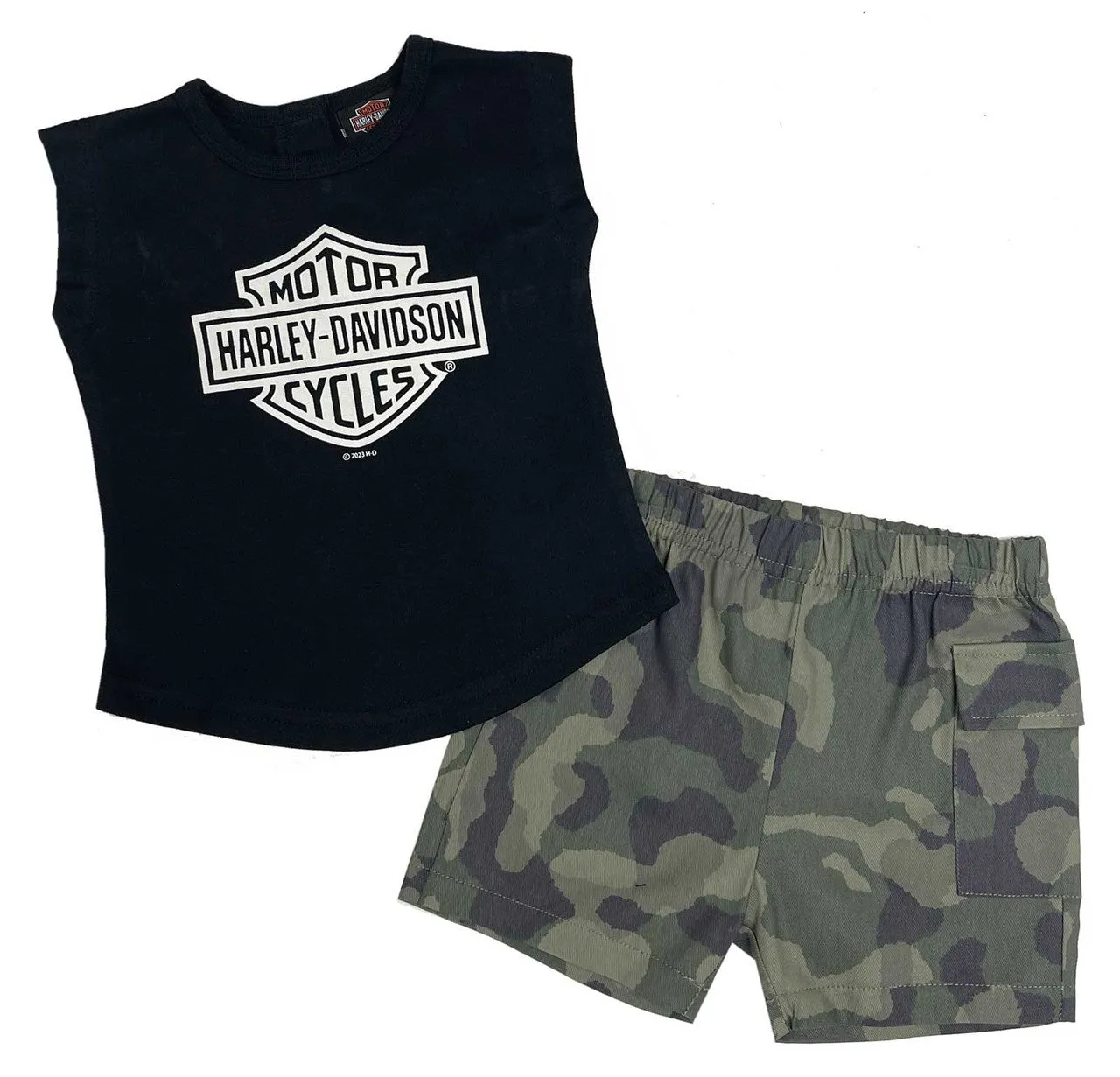 Girls Muscle T W/Twill Camo Shorts