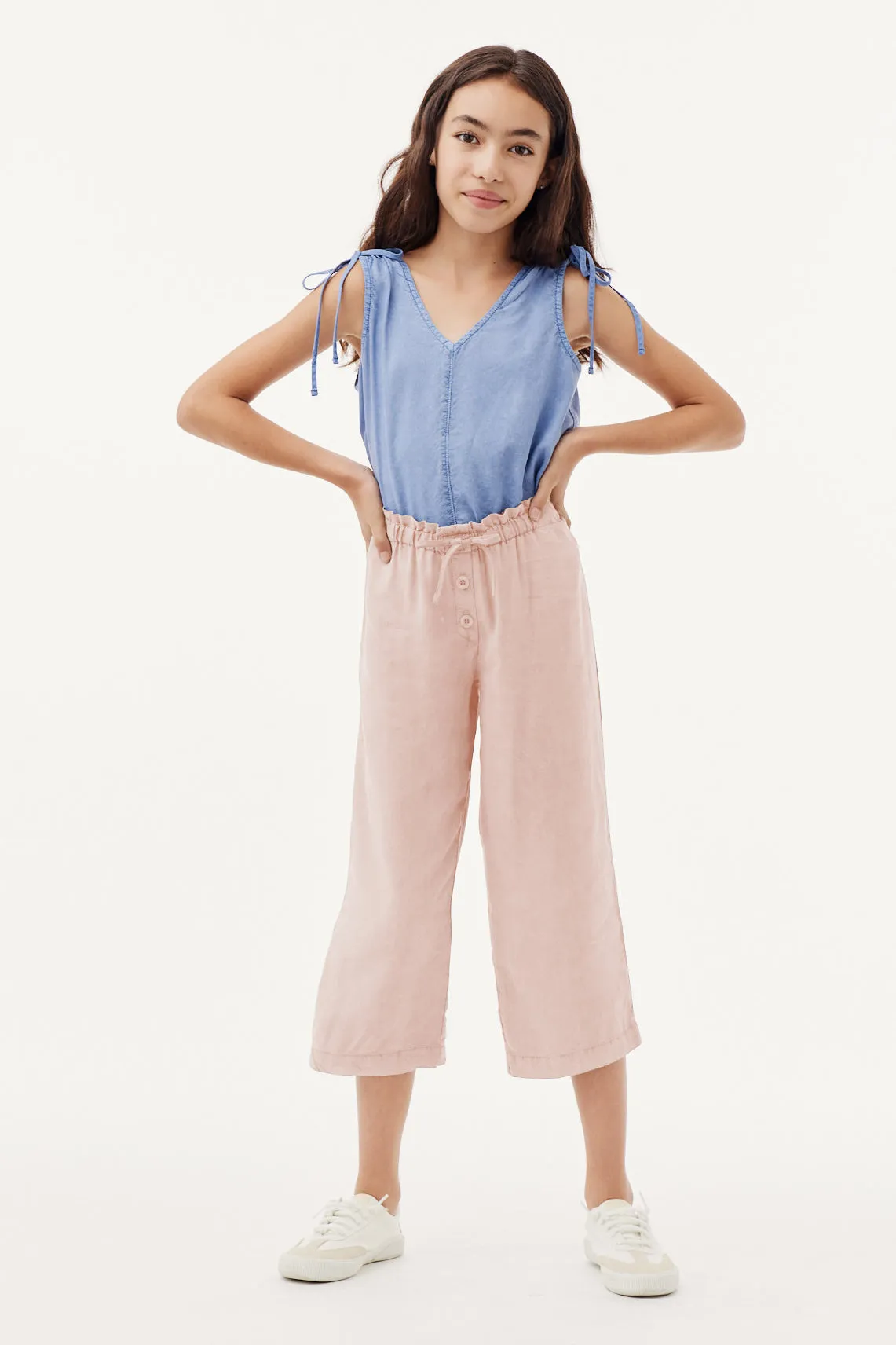 Girls Pants Bella Dahl Wide Leg Peach Clouds