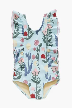 Girls Swim Pink Chicken Katniss Paper Floral