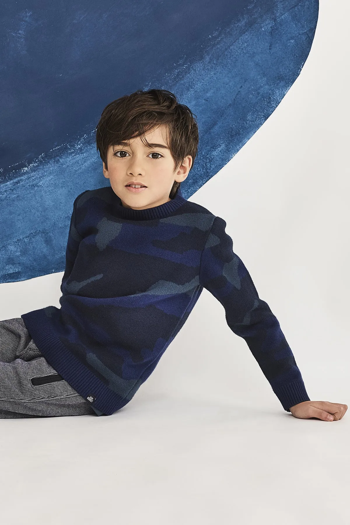 Jean Bourget Indigo Camo Boys Sweater (Size 6 left)