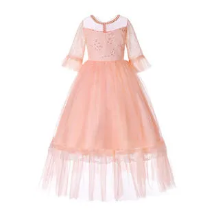 Ketty More Kids Girls Back Sash Pearls Flower Dress -KGDC39059