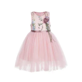 Ketty More Kids Girls Embroidered Lace Flower Dress-KGDC2744