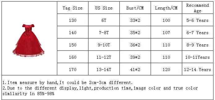 Kids Girls Prom Formal Occasion Evening Dress Suspender Shoulderless Flower Elegant Teen Girl Party Long Dress - KGD8339