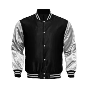 Kids Satin Jacket Black/White