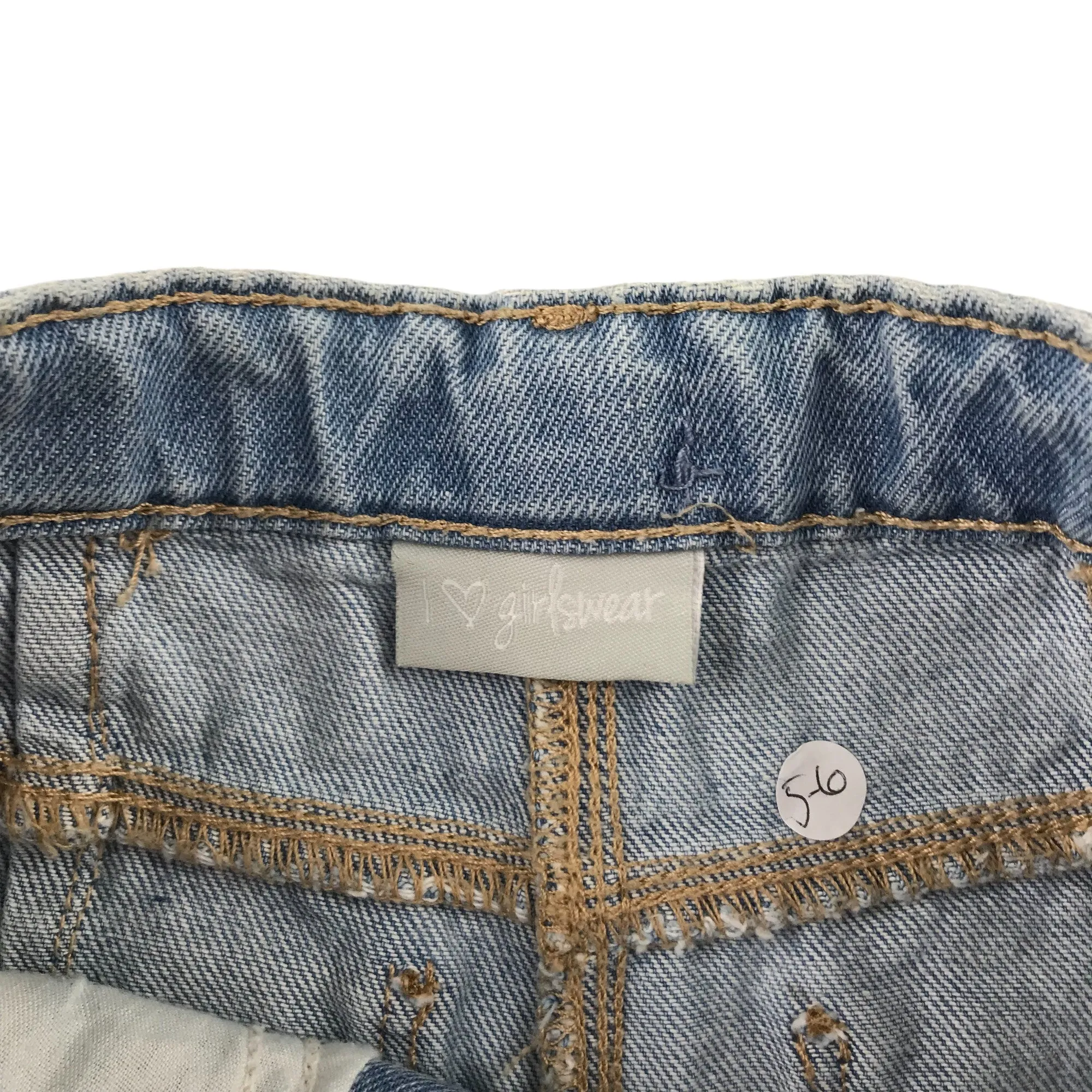 Matalan jeans 6 years light blue worn effect with belt cotton