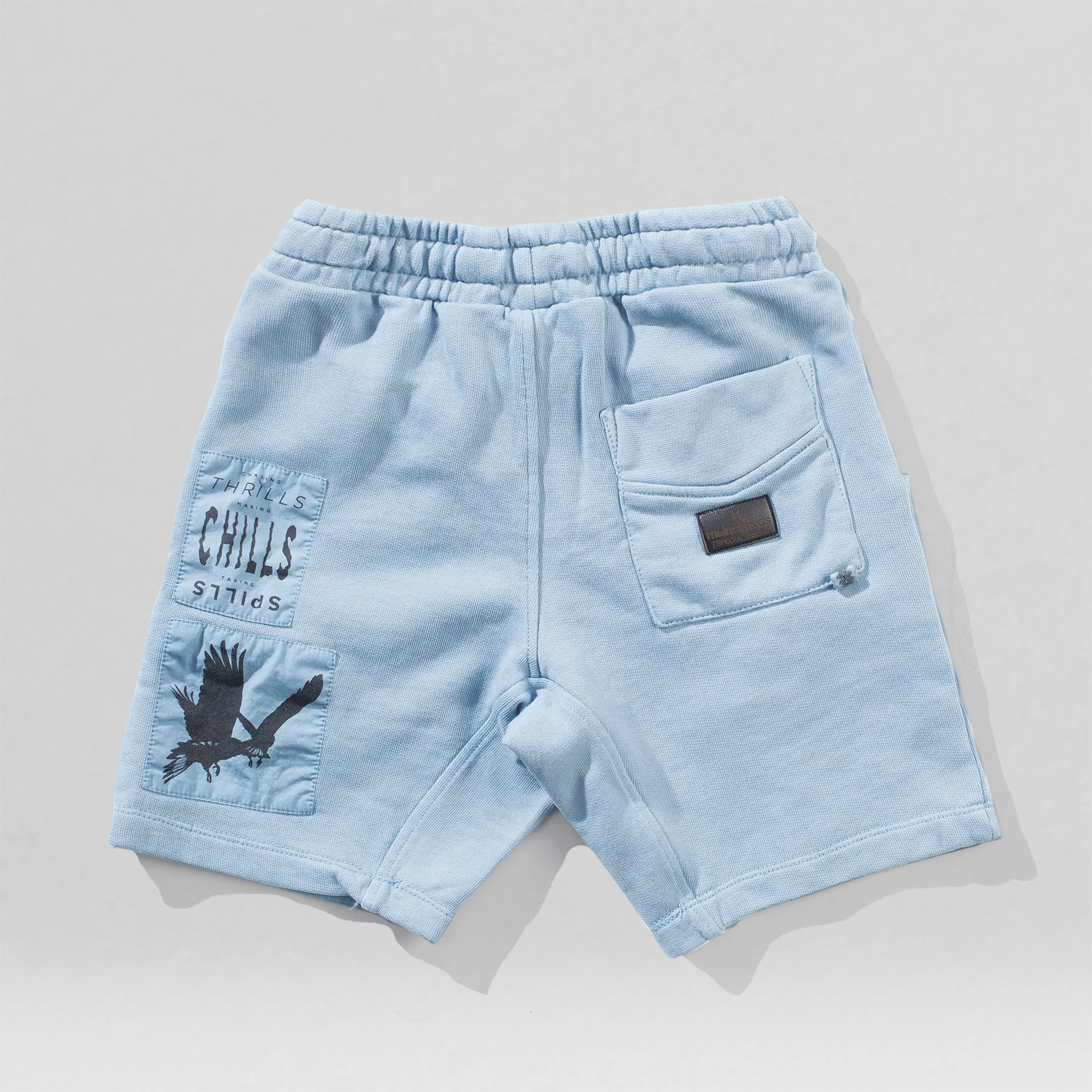 Munster Kids Patched Up Short - Washed Blue