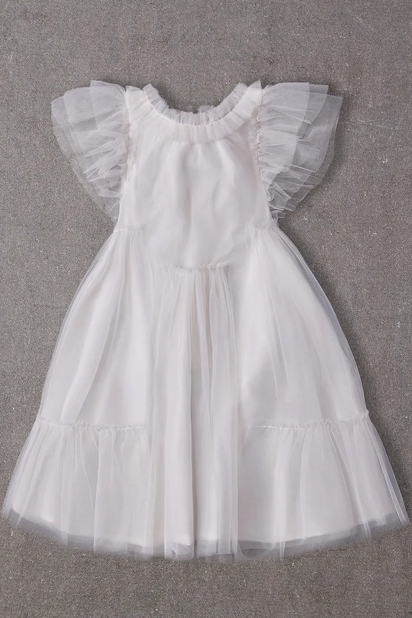 Nellystella Antoinette Girls Dress - Bright White