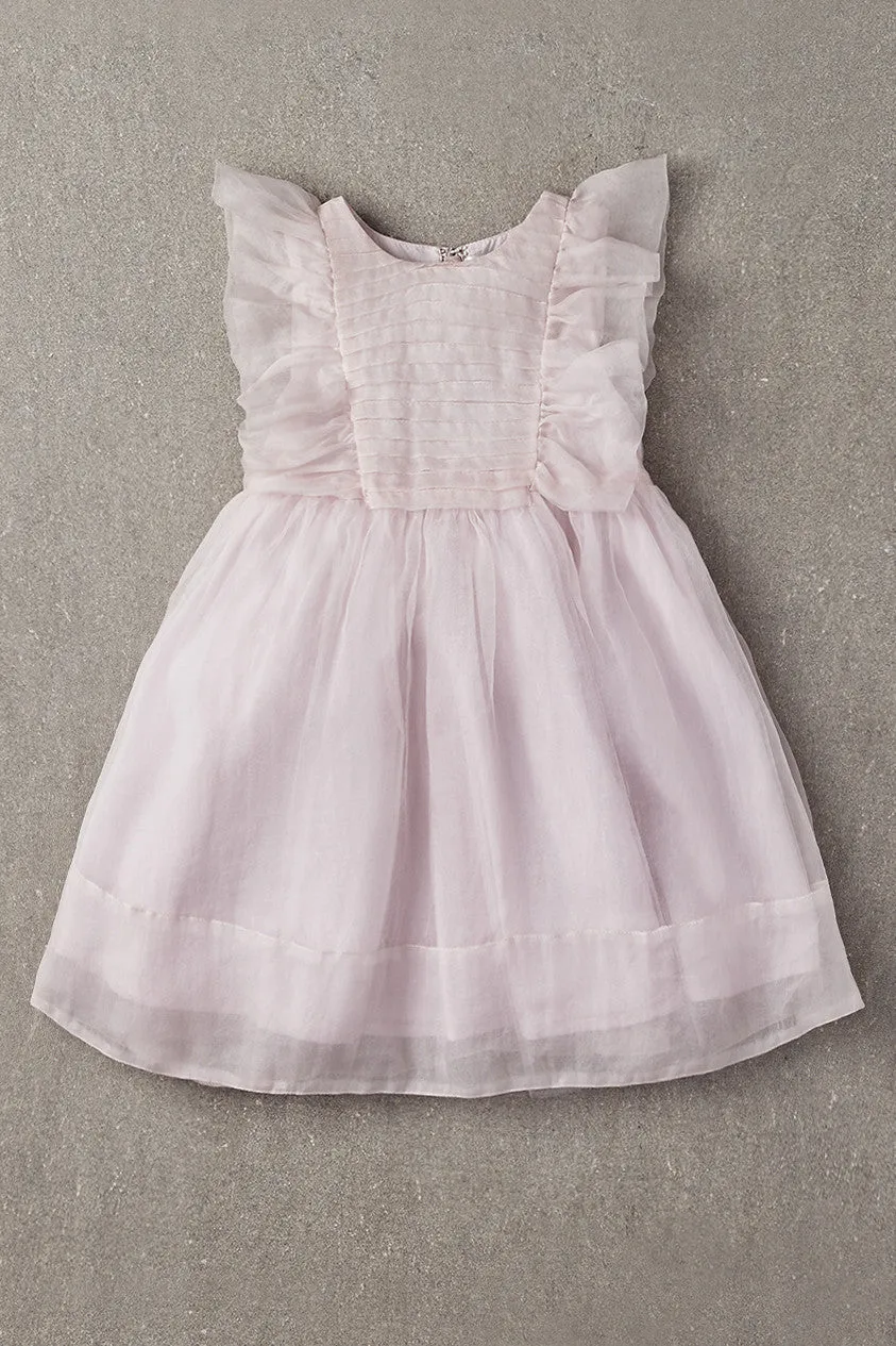 Nellystella Mae Silk Girls Dress - Orchid Ice