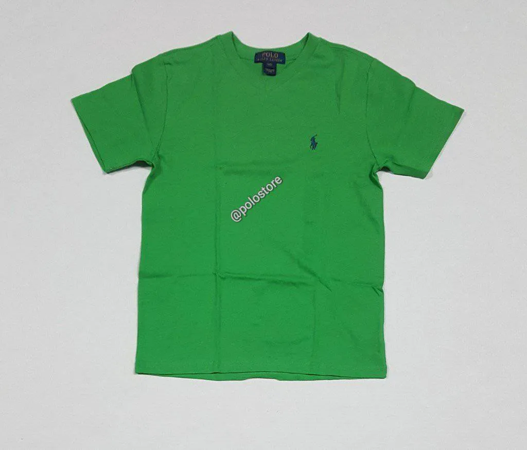 Nwt Kids Polo Ralph Lauren Euro Green with Blue Small Pony Tee (8-20)