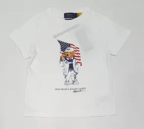 Nwt Kids Polo Ralph Lauren USA Flag Bear Boys Tee (2T-7T)