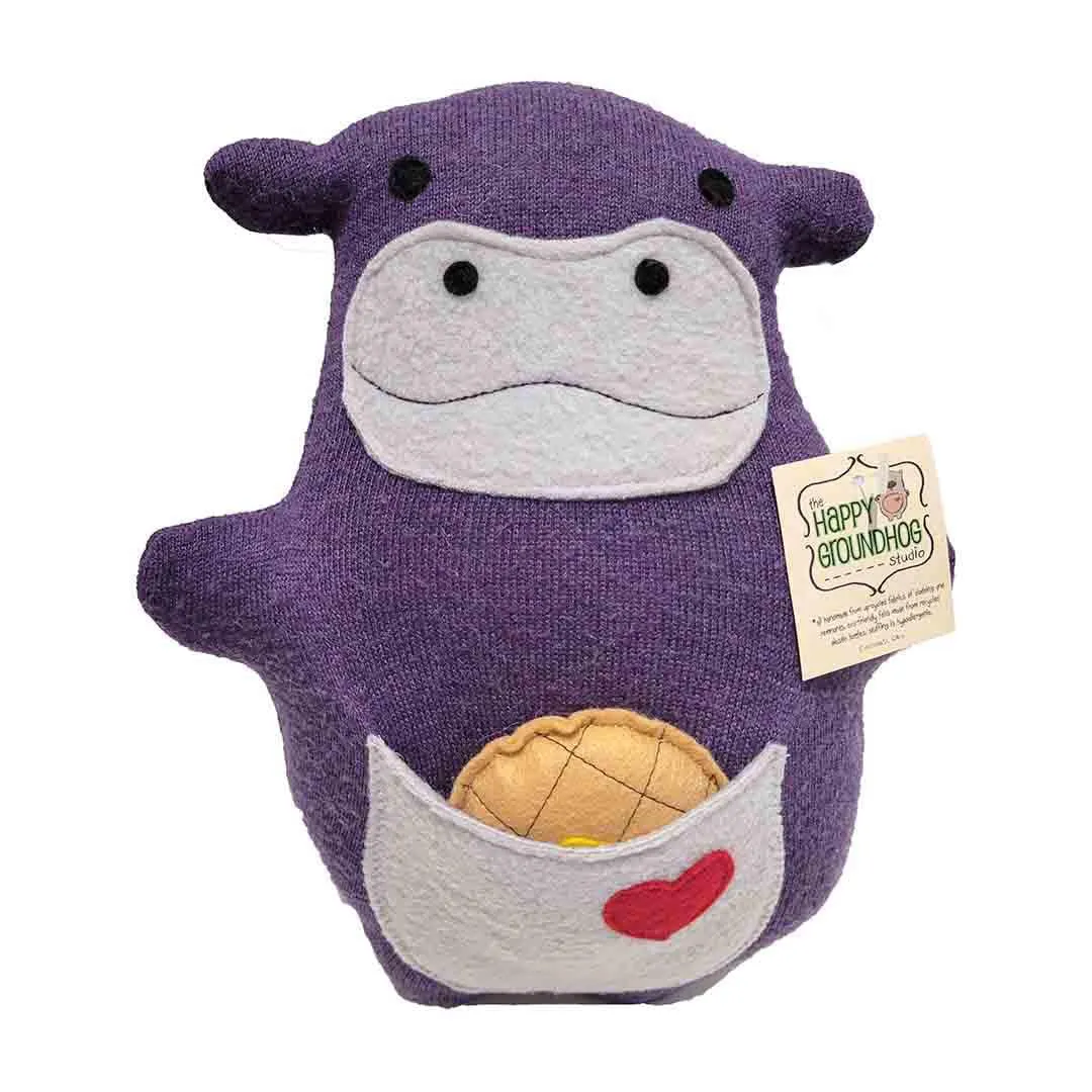 Plush - Hippo with Waffle Treat by Happy Groundhog Studio