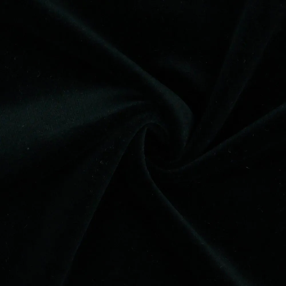 REMNANT 0.34 Metre - Black Velour / Velvet Fabric