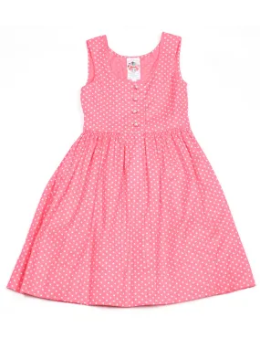 Sleeveless Floral Pink & White Dress - 5-6 YEARS