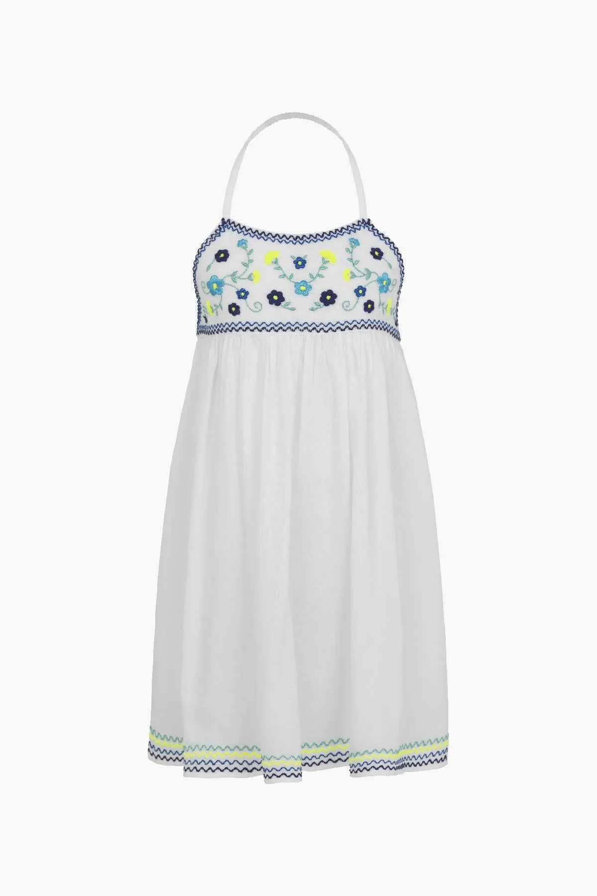 Sunuva White Embroidered Halter Neck Girls Dress (Size 9/10 left)