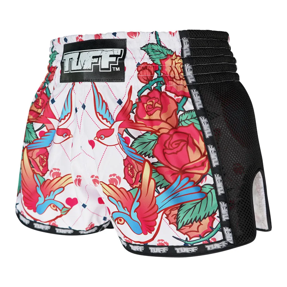 Tuff Kids Retro Style Shorts - Rose With Birds