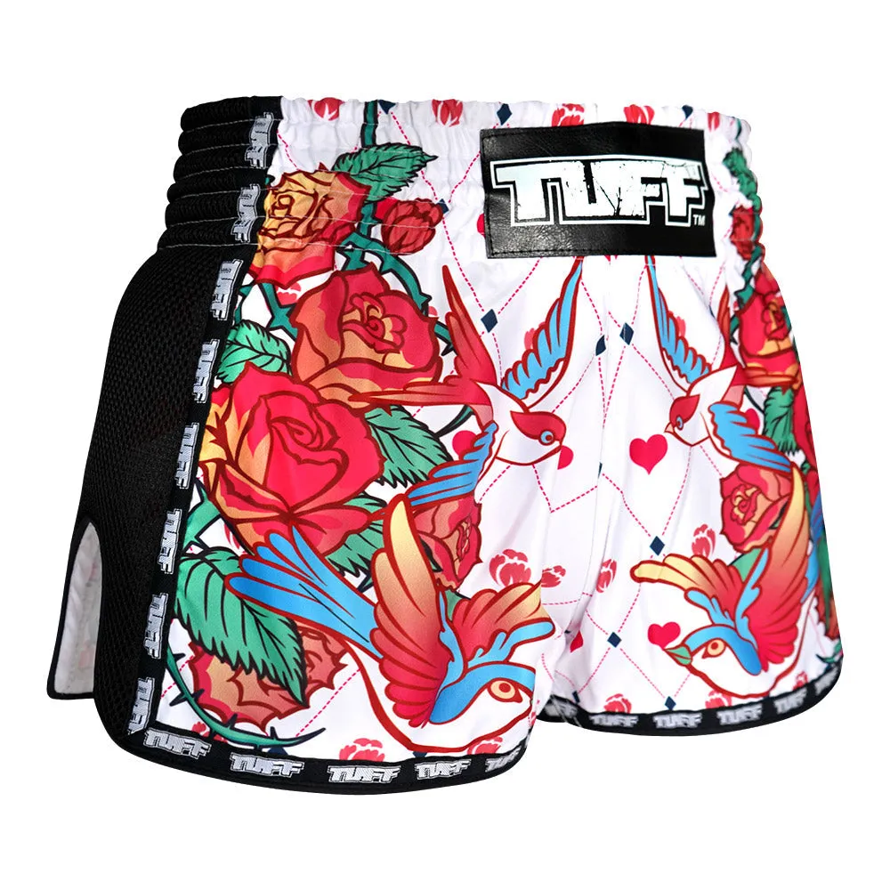 Tuff Kids Retro Style Shorts - Rose With Birds