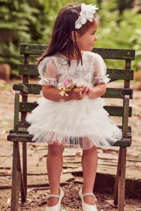 Tutu Du Monde Baby Girls Dress Chelsea Tulle - Milk