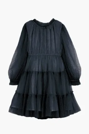 Velveteen Corrine Girls Dress - Blackberry